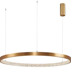 Lampadari Moderni-Selezionato da Mazzolaluce Lampadario moderno cerchio 110cm led oro per salone