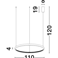 Lampadari Moderni-Selezionato da Mazzolaluce Lampadario moderno cerchio 110cm led oro per salone