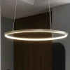 Lampadari Moderni-Selezionato da Mazzolaluce Lampadario moderno cerchio 60cm oro led per soggiorno