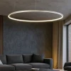 Lampadari Moderni-Selezionato da Mazzolaluce Lampadario moderno cerchio 100cm grigio led 59w 3000k dimmerabile