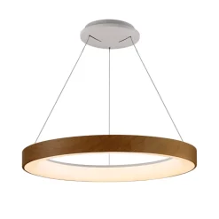 Lampadari Moderni-Selezionato da Mazzolaluce Lampadario moderno cerchio effetto legno led 45w 2700k-5000k con telecomando app