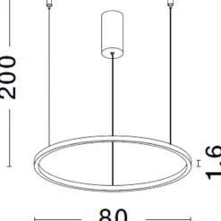 Lampadari Moderni-Selezionato da Mazzolaluce Lampadario moderno cerchio grigio 80cm led 46w 3000k dimmerabile