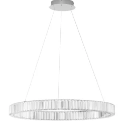Lampadari Moderni-Selezionato da Mazzolaluce Lampadario moderno cerchio led di cristallo trasparente