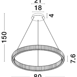 Lampadari Moderni-Selezionato da Mazzolaluce Lampadario moderno cerchio led di cristallo trasparente
