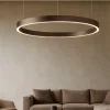 Lampadari Moderni-Selezionato da Mazzolaluce Lampadario moderno cerchio marrone led 60w 3000k