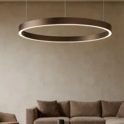 Lampadari Moderni-Selezionato da Mazzolaluce Lampadario moderno cerchio marrone led 60w 3000k