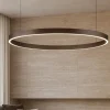 Lampadari Moderni-Selezionato da Mazzolaluce Lampadario moderno cerchio marrone 98cm led 3000k per soggiorno