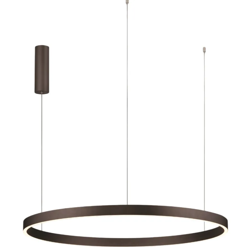 Lampadari Moderni-Selezionato da Mazzolaluce Lampadario moderno cerchio marrone 98cm led 3000k per soggiorno