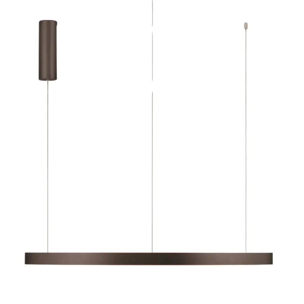 Lampadari Moderni-Selezionato da Mazzolaluce Lampadario moderno cerchio marrone 98cm led 3000k per soggiorno