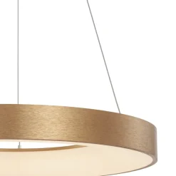 Lampadari Moderni-Selezionato da Mazzolaluce Lampadario moderno cerchio oro 60cm led 3000k dimmerabile
