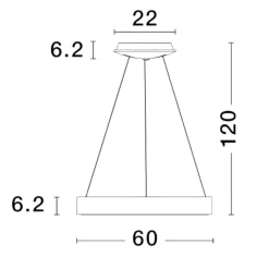 Lampadari Moderni-Selezionato da Mazzolaluce Lampadario moderno cerchio oro 60cm led 3000k dimmerabile