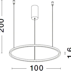 Lampadari Moderni-Selezionato da Mazzolaluce Lampadario moderno cerchio oro 100cm led per salone