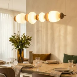 Lampadari Moderni-Selezionato da Mazzolaluce Lampadario moderno 71cm a sospensione in vetro ceramica per soggiorno