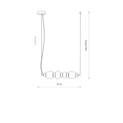 Lampadari Moderni-Selezionato da Mazzolaluce Lampadario moderno 71cm a sospensione in vetro ceramica per soggiorno