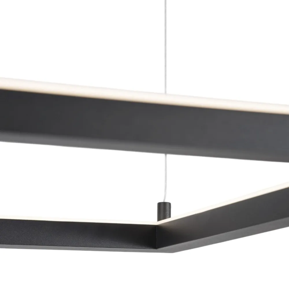 Lampadari Moderni-Selezionato da Mazzolaluce Lampadario moderno 75cm dimmerabile quadrato nero led 40w 3000k