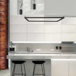 Lampadari Moderni-Selezionato da Mazzolaluce Lampadario moderno 75cm dimmerabile quadrato nero led 40w 3000k