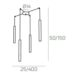 Lampadari Moderni-Top Light Lampadario moderno con decentramento per soggiorno
