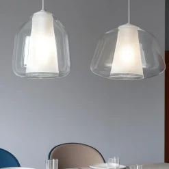 Lampadari Moderni-Top Light Lampadario moderno con decentrato vetri trasparenti per soggiorno