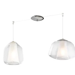 Lampadari Moderni-Top Light Lampadario moderno con decentrato vetri trasparenti per soggiorno