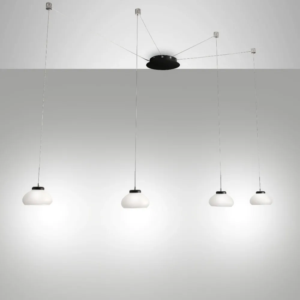Lampadari Moderni-Fabas Luce Lampadario moderno con lampade a sospensione arabella bianco
