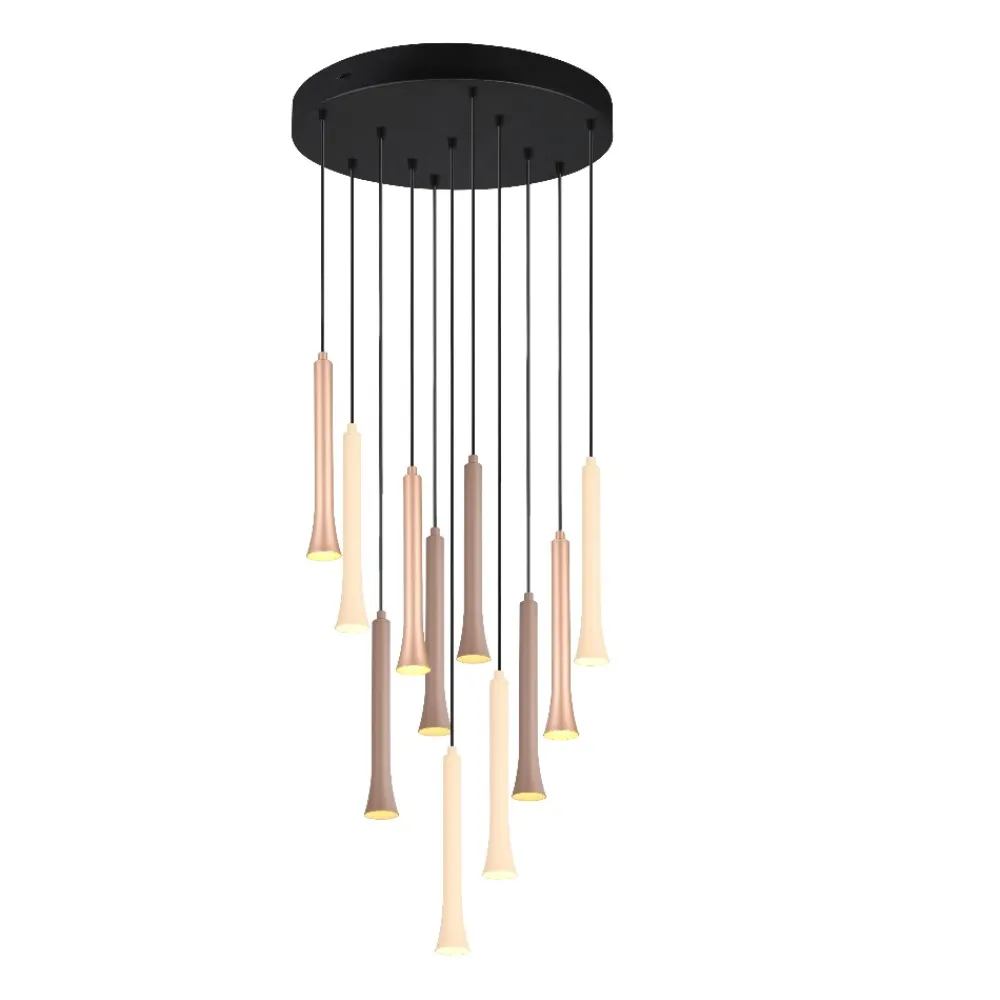 Lampadari Moderni-Selezionato da Mazzolaluce Lampadario moderno con pendenti led da 2700k a 4000k per soggiorno