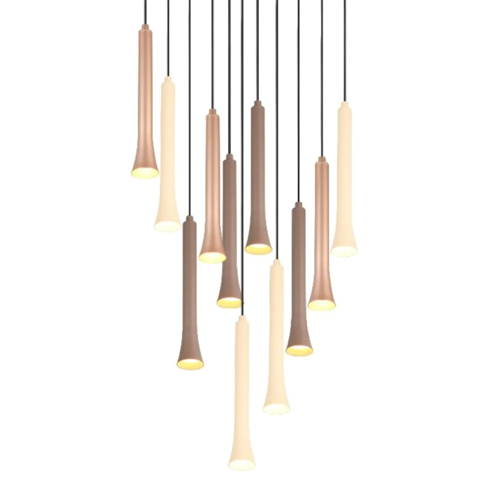 Lampadari Moderni-Selezionato da Mazzolaluce Lampadario moderno con pendenti led da 2700k a 4000k per soggiorno