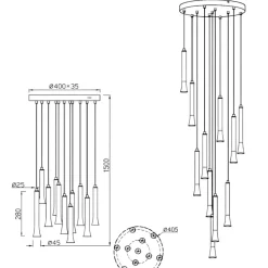 Lampadari Moderni-Selezionato da Mazzolaluce Lampadario moderno con pendenti led da 2700k a 4000k per soggiorno