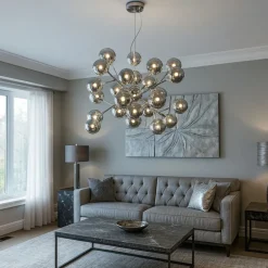 Lampadari Moderni-Maytoni Lampadario moderno dallas per salotto sfere di vetro fume trasparenti