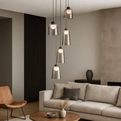 Lampadari Moderni-Selezionato da Mazzolaluce Lampadario moderno da salotto led 3000k con luci pendenti