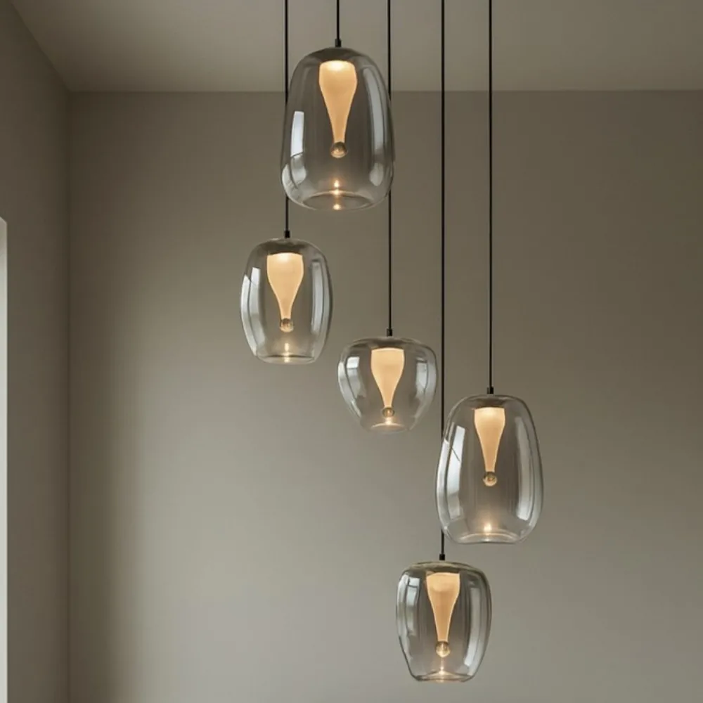 Lampadari Moderni-Selezionato da Mazzolaluce Lampadario moderno da salotto led 3000k vetri design moderno