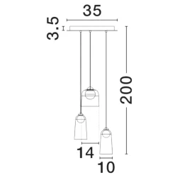 Lampadari Moderni-Selezionato da Mazzolaluce Lampadario moderno da soggiorno led 3000k in vetro