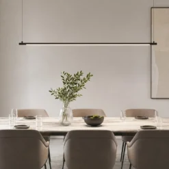 Lampadari Moderni-Selezionato da Mazzolaluce Lampadario moderno da tavolo barra cilindro nero led 20w 3000k