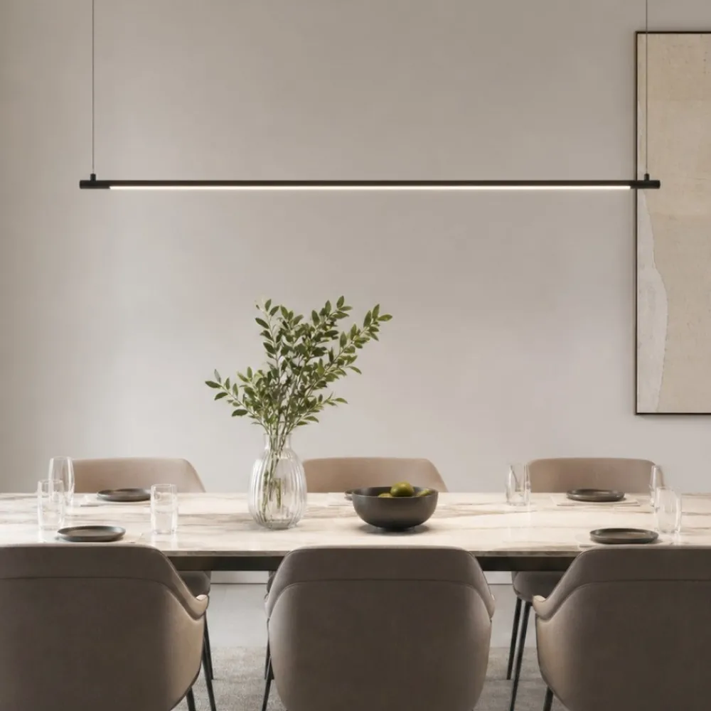 Lampadari Moderni-Selezionato da Mazzolaluce Lampadario moderno da tavolo barra cilindro nero led 20w 3000k