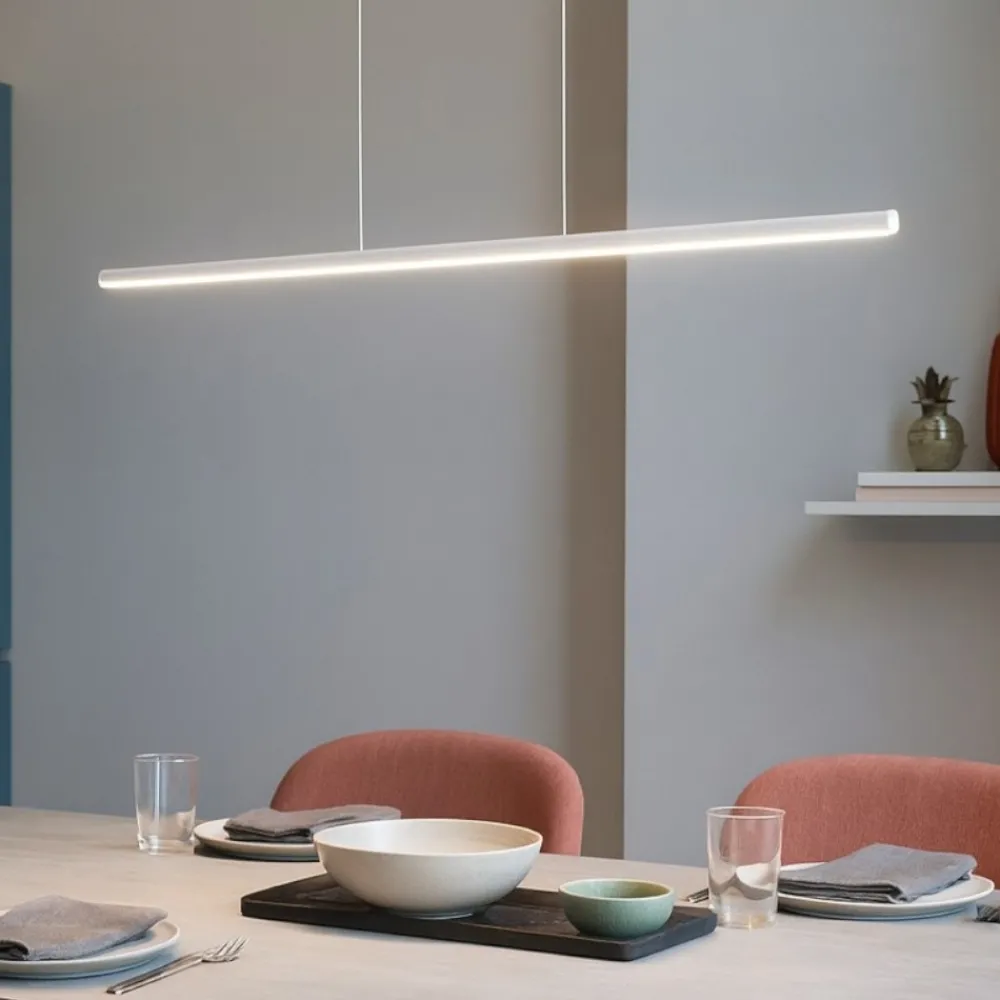 Lampadari Moderni-Linea Light Lampadario moderno da ufficio bianco led 2700k straight