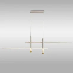 Lampadari Moderni-Selezionato da Mazzolaluce Lampadario moderno design bianco oro per soggiorno