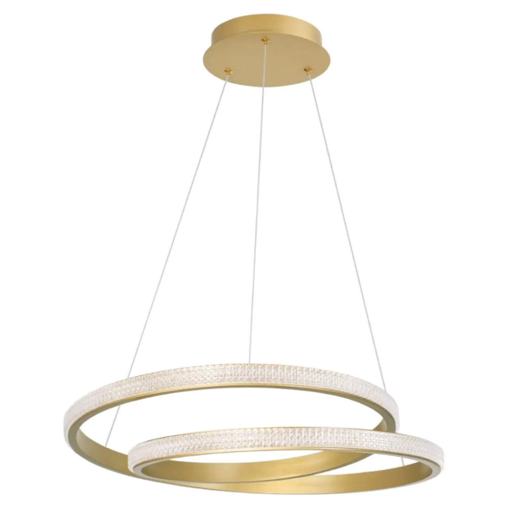Lampadari Moderni-Selezionato da Mazzolaluce Lampadario moderno design circolare oro led per soggiorno