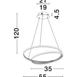 Lampadari Moderni-Selezionato da Mazzolaluce Lampadario moderno design circolare oro led per soggiorno