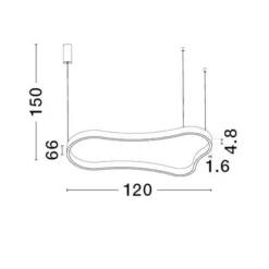 Lampadari Moderni-Selezionato da Mazzolaluce Lampadario moderno design nero 120 cm led 3000k dimmerabile