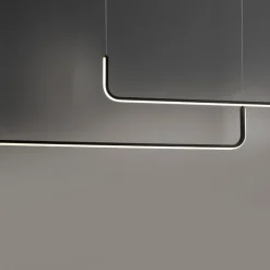 Lampadari Moderni-Selezionato da Mazzolaluce Lampadario moderno design nero per tavolo soggiorno led 40w 3000k