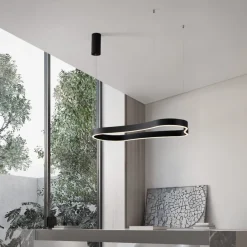 Lampadari Moderni-Selezionato da Mazzolaluce Lampadario moderno design originale colore nero led 3000k