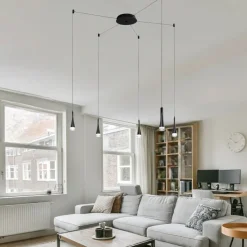 Lampadari Moderni-Vivida International Lampadario moderno design twist vivida nero led 18w 3000k