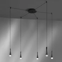 Lampadari Moderni-Vivida International Lampadario moderno design twist vivida nero led 18w 3000k