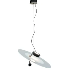 Lampadari Moderni-Stilnovo Lampadario moderno disco led cct nickel bascula