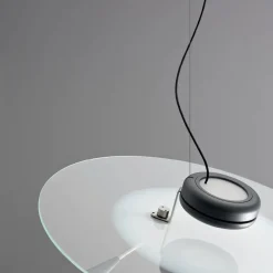 Lampadari Moderni-Stilnovo Lampadario moderno disco led cct nickel bascula