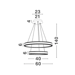 Lampadari Moderni-Selezionato da Mazzolaluce Lampadario moderno doppio anello oro led 3000k per salotto