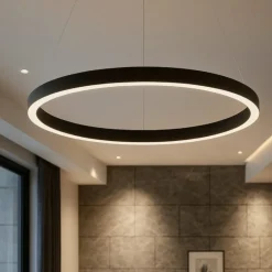 Lampadari Moderni-Gea Luce Lampadario moderno criseide s-g nero led 80w 3000k