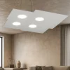 Lampadari Moderni-Top Light Lampadario moderno grigio design per ufficio toplight plate