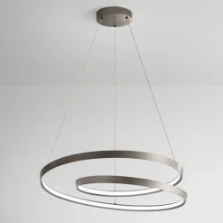 Lampadari Moderni-Perenz Illuminazione Lampadario moderno grigio led 70w cct per salotto ritmo perenz