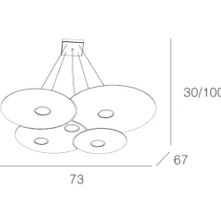 Lampadari Moderni-Top Light Lampadario moderno grigio per soggiorno toplight cloud
