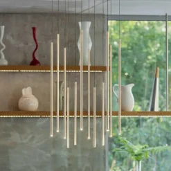 Lampadari Moderni-Ideal Lux Lampadario moderno filo sp12 oro led 2700k